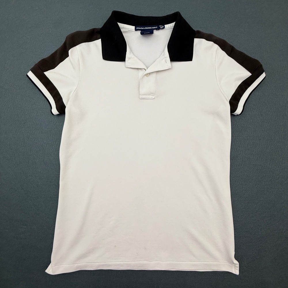 Ralph Lauren White Polo with Black Collar and Sleeves